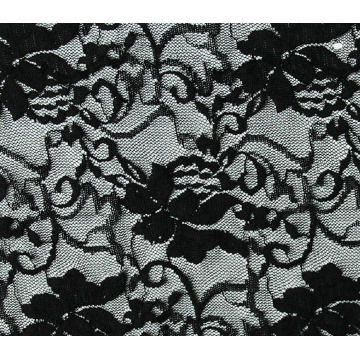 Lace Fabric with Embroidered Pattern and Flower